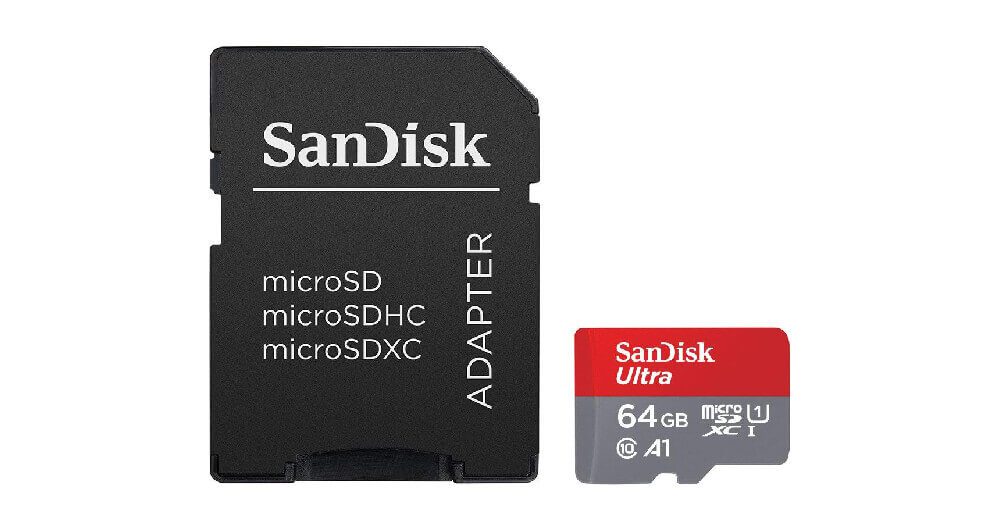 Bei den meisten Herstellern – so auch bei SanDisk – werden die microSD-Karten direkt mit einem Adapter für die normale SD-Kartengröße geliefert. So passt die microSD-Karte auch in die Nikon D3500 (Foto: SanDisk).