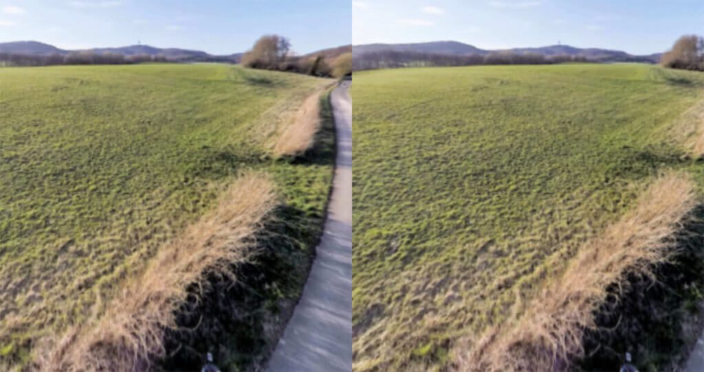 View with two pictures for cardboards and VR glasses. Sorry for the bad resolution. The picture is actually sharp, but something went wrong with the screenshot.