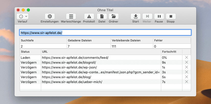 sitesucker wordpress database