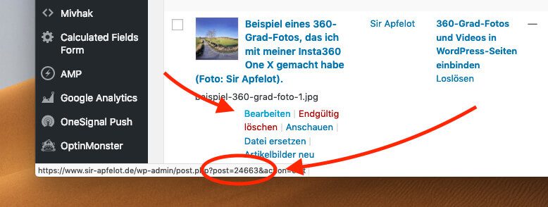 This is how you can find out the attachment ID of a photo in the media library.