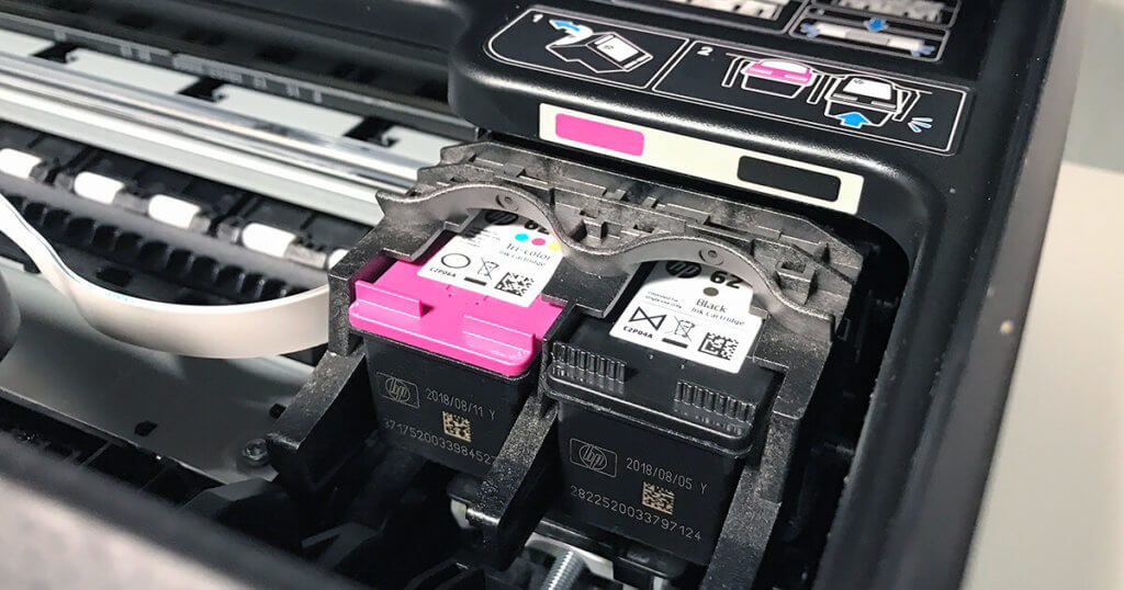 If you look at the instructions printed on the printer, you will immediately understand how the cartridges should be inserted. : D