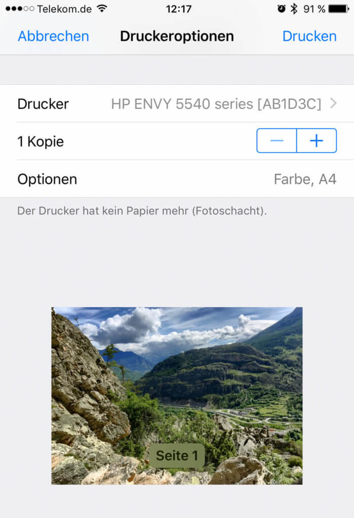 AirPrint allows wireless printing from any iPad or iPhone.