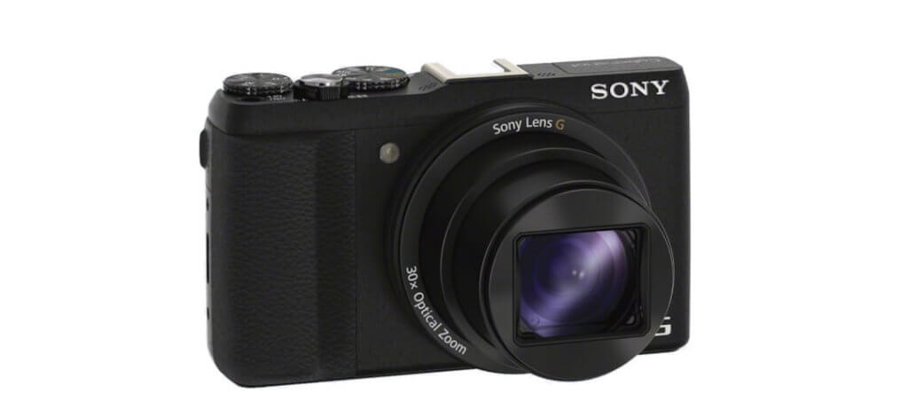 Die Sony DSC HX60 ist eine typische Kompaktkamera, wobei die Sony einen extremen Zoom von 30-facher Vergrößerung beherrscht (Foto: Sony).