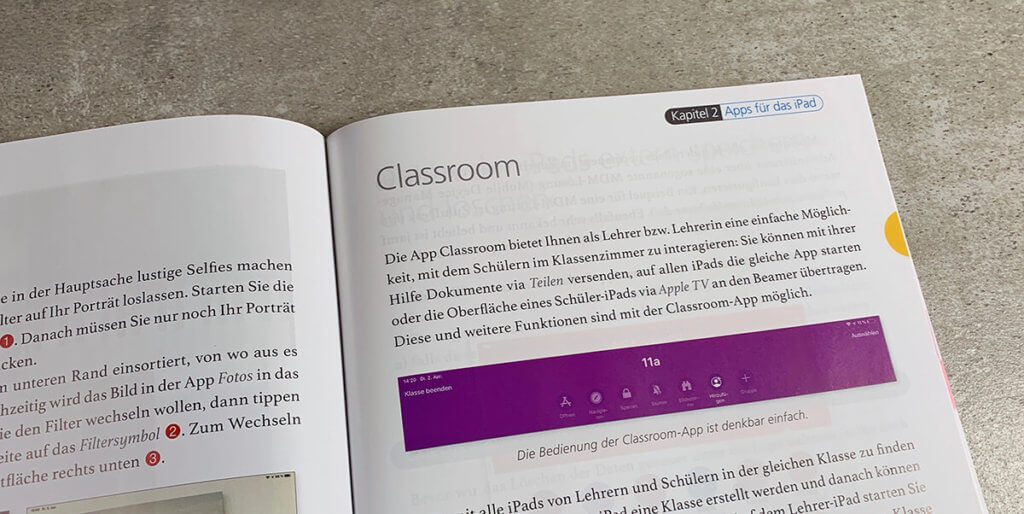 The Apple Classroom app featured in the book was previously unknown to me. But it is a very good tool to keep an eye on the students' iPads.