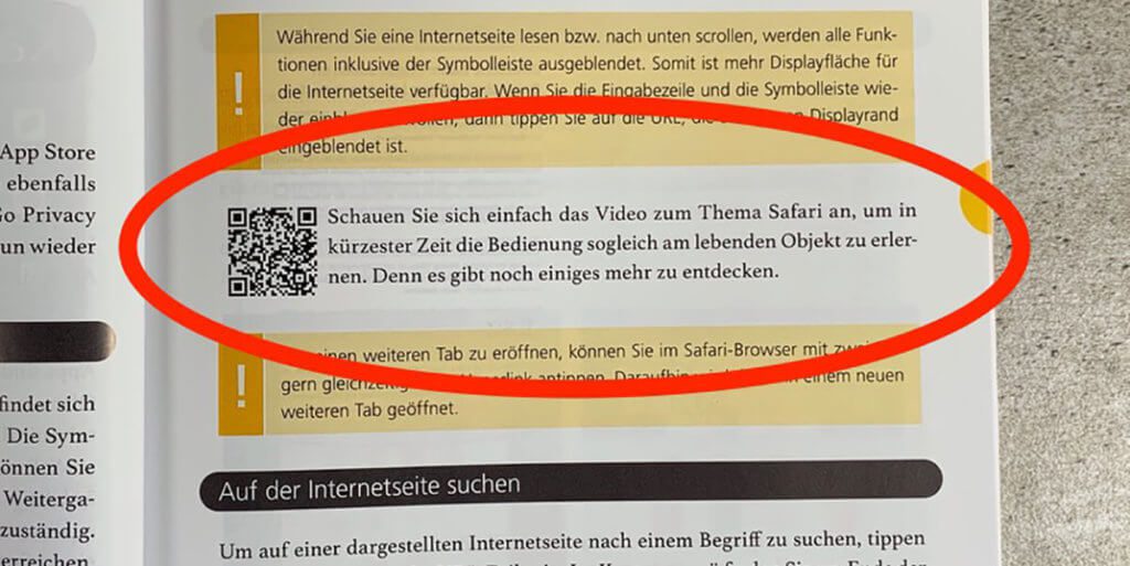 Using QR codes in the book, you can quickly access suitable explanatory videos at amac-buch Verlag, which help you to understand the explanations in the book in practice with the iPad.