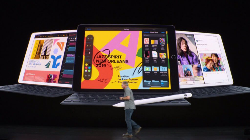Il nuovo iPad di 7a generazione con display da 10,2 pollici è dotato di A10 Fusion Chip e iPadOS.