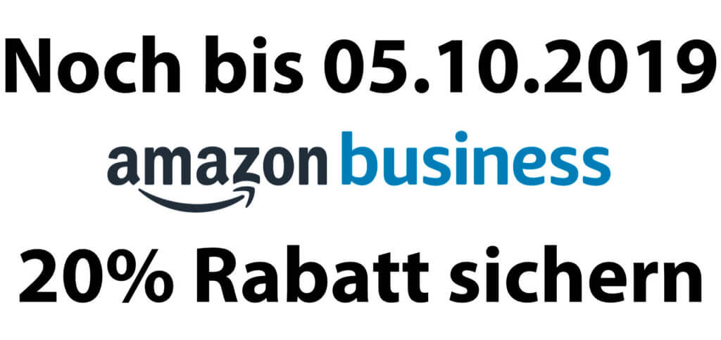With a free Amazon Business Account you can currently secure a 20% discount on purchases up to € 100. You will find further advantages in addition to the voucher code on the linked promotion page.