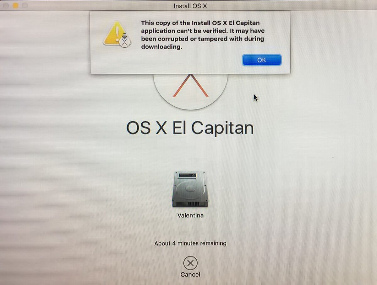 El capitan installer cannot be verified El capitan installer cannot be verified