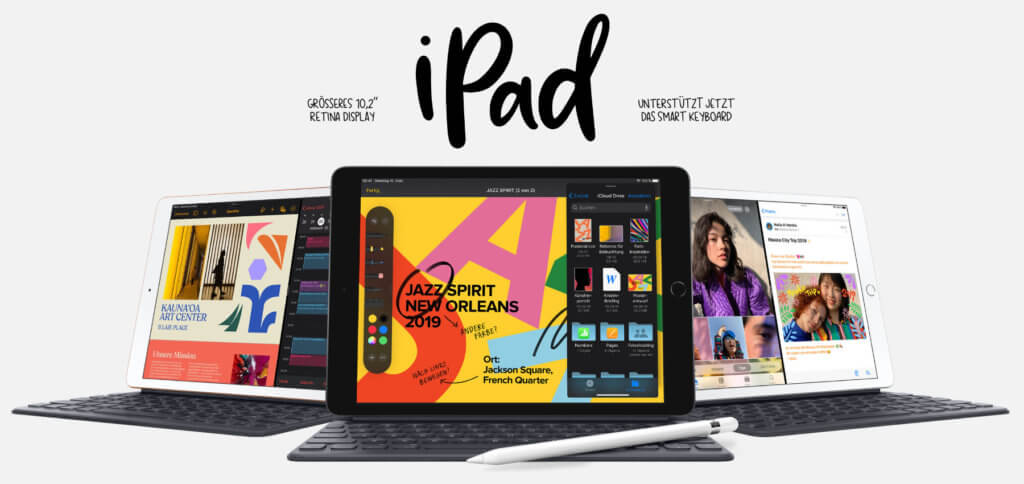 Il nuovo Apple iPad 10,2 pollici (2019) è disponibile a partire da 379€. Dati tecnici, ulteriori prezzi, immagini e video sono disponibili qui.
