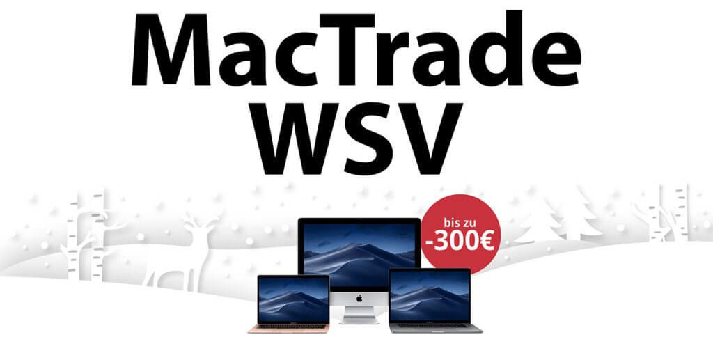Beim aktuellen MacTrade Winterschlussverkauf bekommt ihr bis zu 300 Euro Rabatt auf euren neuen Mac. Welche Modelle für die Aktion genutzt werden können, erfahrt ihr auf der Aktionsseite.