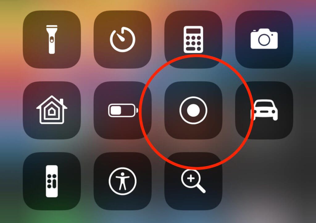 The button for screen recording can be set up in the control center.