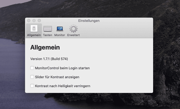 Einstellungen "Allgemein"