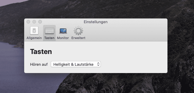 Einstellungen "Tasten"