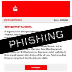 Uwaga: poczta phishingowa od Sparkasse
