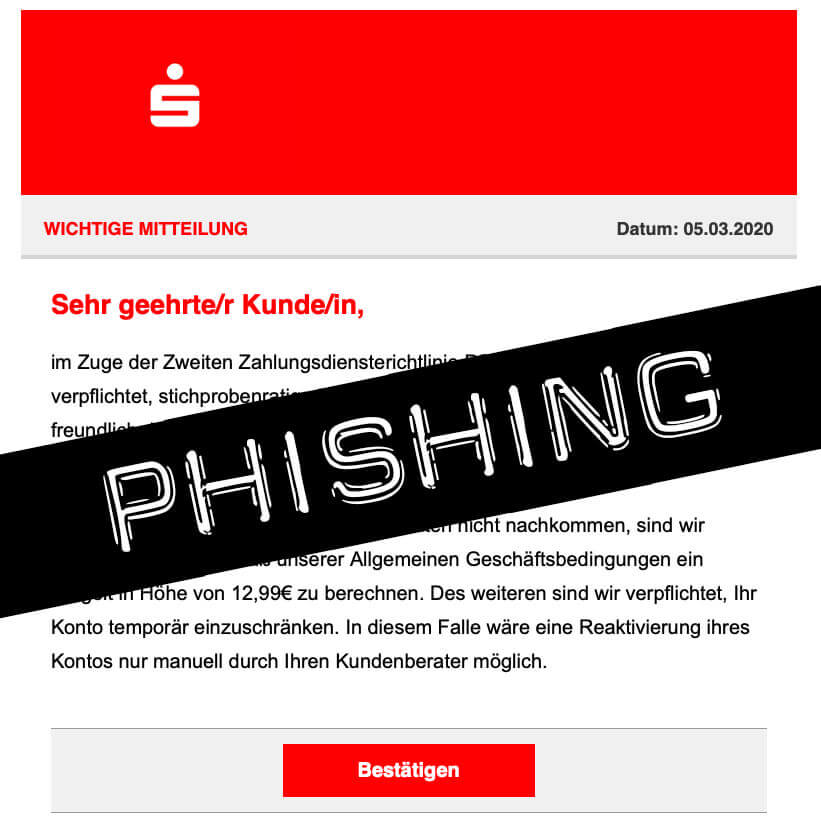 Phishing Mail Sparkasse