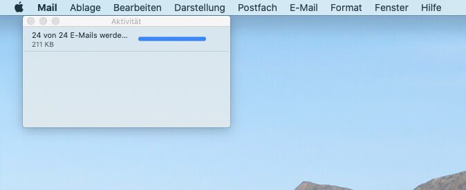 Nicht immer lassen sich Mails, die in Aktivität gelistet sind auch löschen.