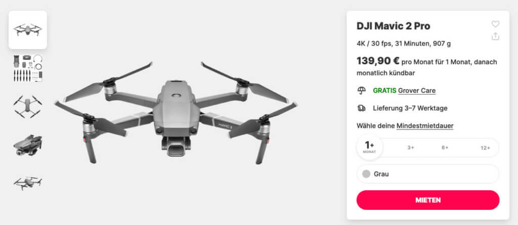 If you as a drone photographer do not always have the latest model from DJI, you can simply rent it for a month for a lucrative order - unfortunately my drone is standing around most of the time due to German jurisdiction, which is why I'm not buying a new model for the time being more.