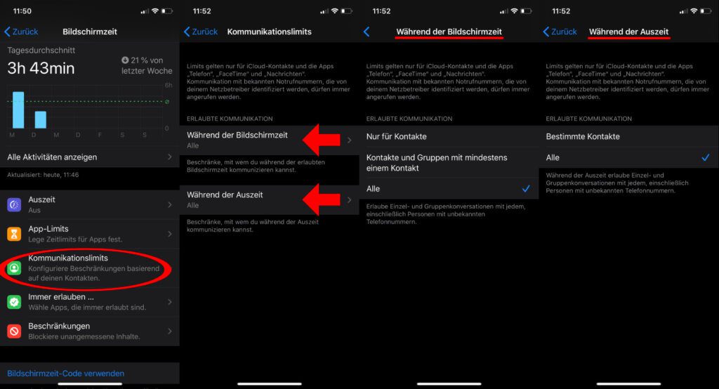Kommunikationslimits am Apple iPhone einrichten – So geht's!