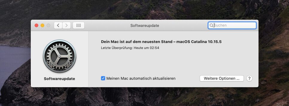 Das Update auf 10.15.5 lief bei mir fast unbemerkt in der Nacht durch.