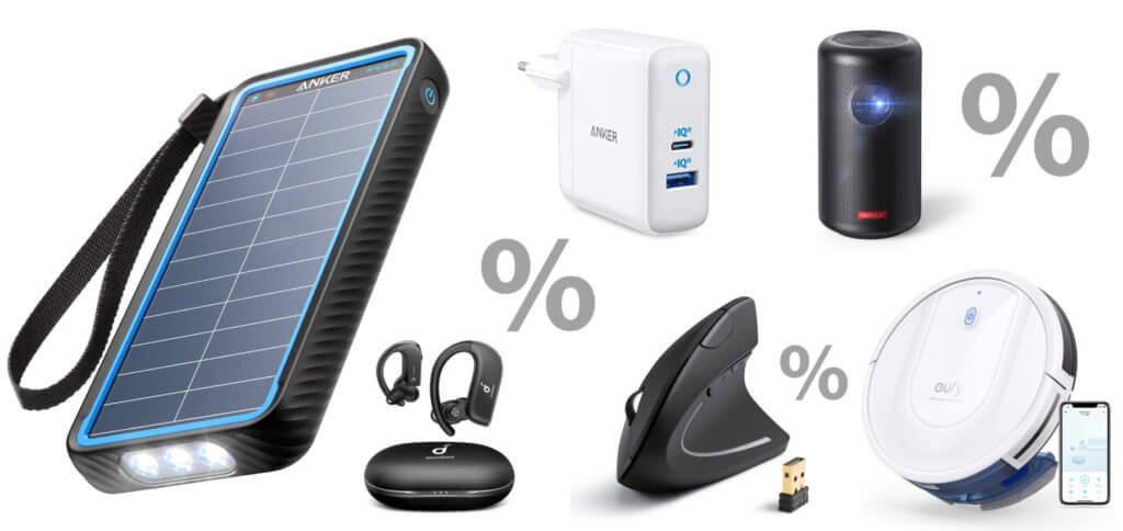 In addition to the new "Anker PowerCore Solar 10000" solar power bank, from today there are again daily and weekly offers from Anker. I have listed the discounts you can expect without Amazon voucher codes in this post.