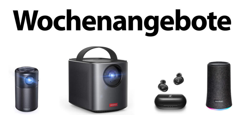 Bei den Anker Wochenangeboten für die KW 33 in 2020 gibt es Nebula-Beamer und Soundcore-Produkte günstiger. Hier findet ihr die Links zu den richtigen Amazon-Seiten.