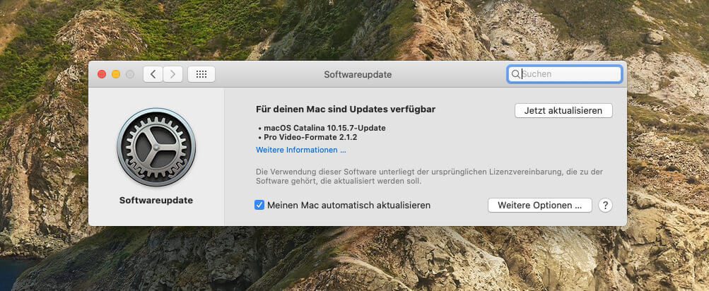 Das vermutlich letzte Update für macOS Catalina wird seit gestern von Apple ausgeliefert.
