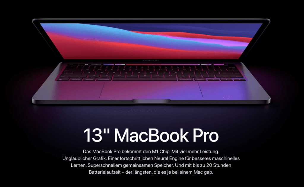 Ich hatte bei der Keynote ehrlich gesagt, garnicht mit einem MacBook Pro Modell mit M1-Chip gerechnet. Als es dann doch kam, war meine Entscheidung, es zu kaufen, relativ schnell gefallen.