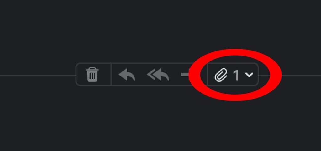Saving e-mail attachments on the Mac is easy if you use the symbol between the mail header and the message preview.
