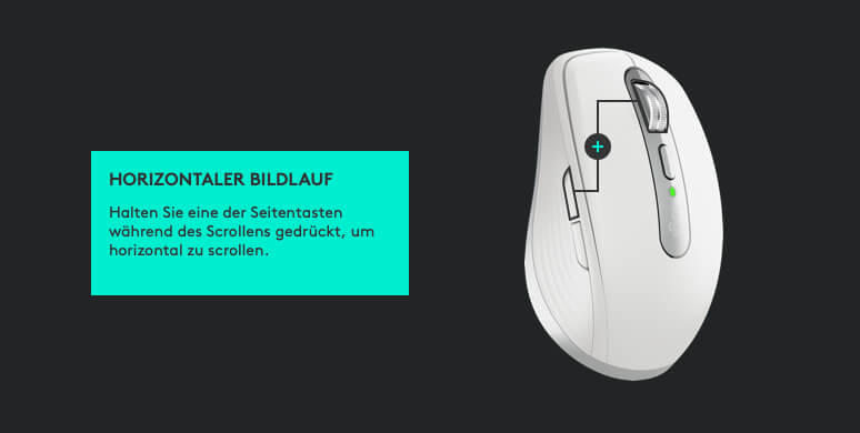 Durch die gleichzeitige Verwendung von Scrollrad und Seitentaste kann man auch horizontal scrollen.