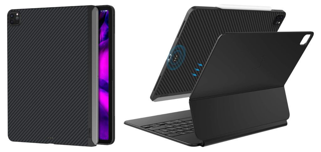 Die neue Apple iPad Pro Hülle von Pitaka, das MagEZ Case, besteht aus Aramidfaser und ist sowohl mit dem Apple Pencil als auch mit dem Magic Keyboard kompatibel. Das gilt ebenfalls für den Card Holder Clip.