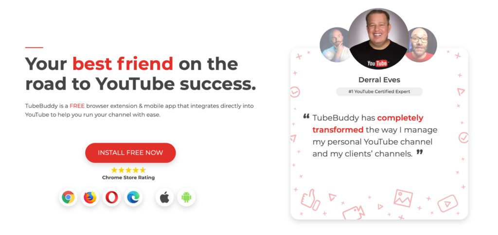 TubeBuddy is a tool for more success on YouTube. Thanks to search engine optimization (SEO) with keywords, A / B tests, analyzes and the like, your videos get more clicks, advertising becomes more efficient and it becomes easier to earn money with YouTube.