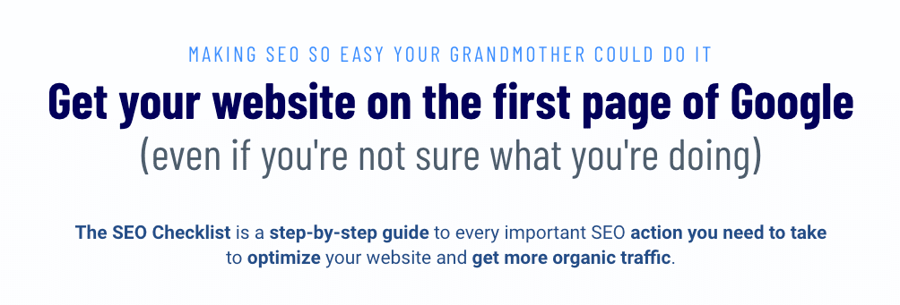 On page 1 of google without knowing how it happened? Seldom happens ... because while working with the checklist you also learn how SEO works.