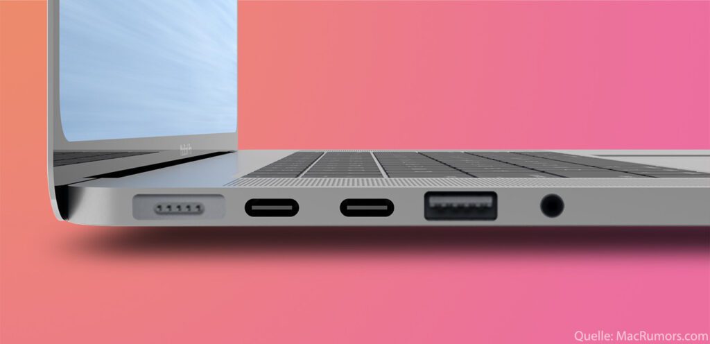 Rumors about the MacBook Pro 2021: narrower display bezels, more ports, MagSafe, no Touch Bar and more performance under the hood. Image source: MacRumors.com