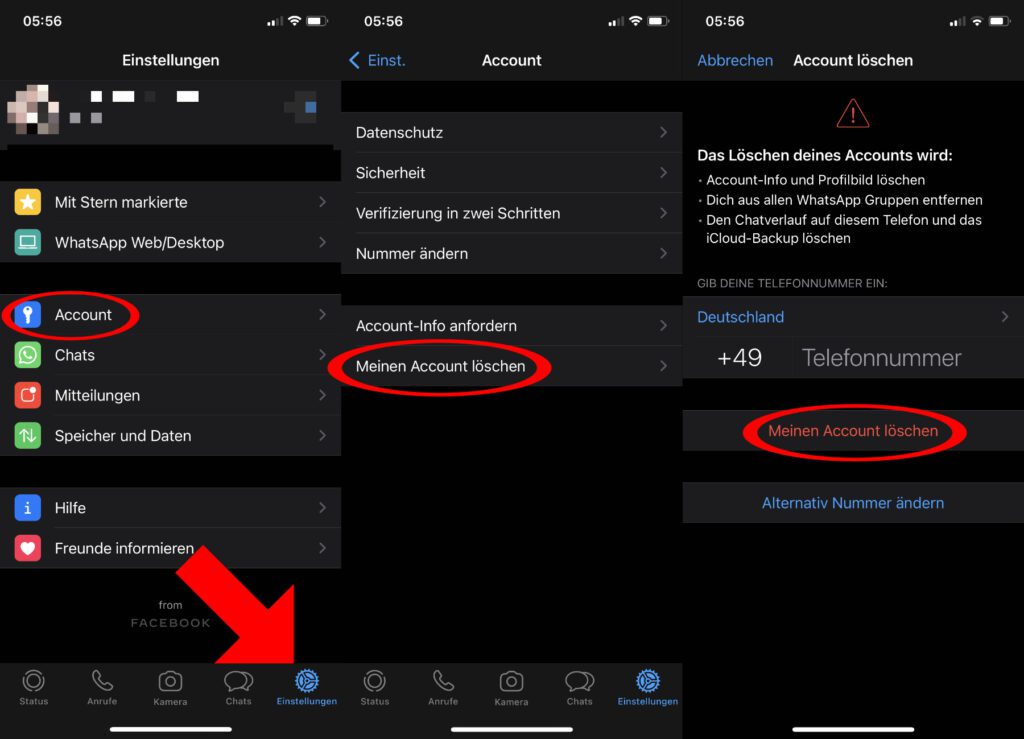Delete the WhatsApp account on the iPhone under iOS - here are the instructions as a screenshot collection. On Android you can also easily delete the WhatsApp account.