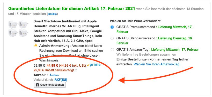 Ich habe den Rabattgutschein und den Couponcode eingelöst und lade damit an der Kasse bei knapp 45 EUR für das 4er Set.