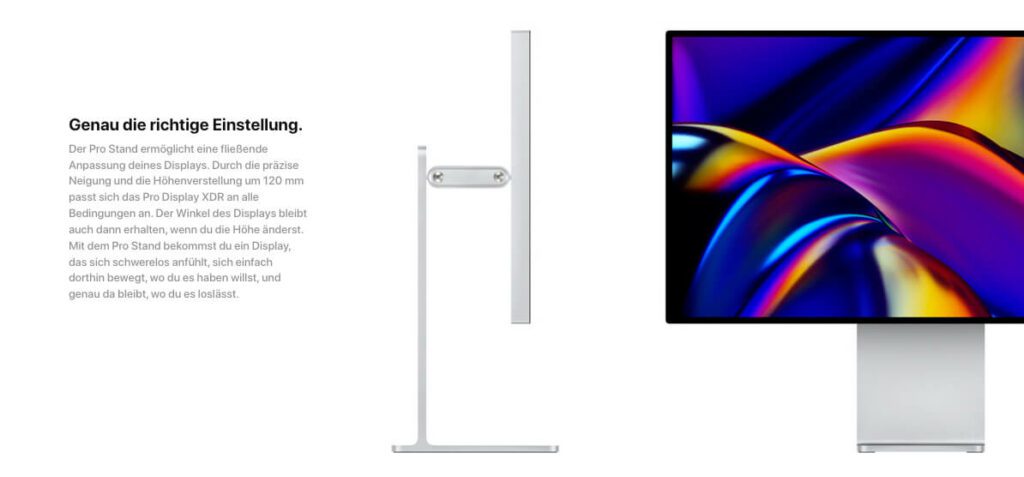 Der Apple Pro Stand ist nicht im Lieferumfang des Apple Pro Display XDR enthalten (Fotos: Apple).