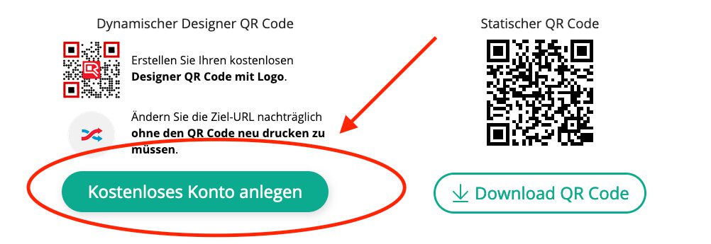 Einige Webseiten hätten gerne, dass man ein Konto anlegt, aber ich bin kein Freund davon. Meistens geben sie den QR-Code auch so raus, wenn man die Fenster einfach weg klickt.
