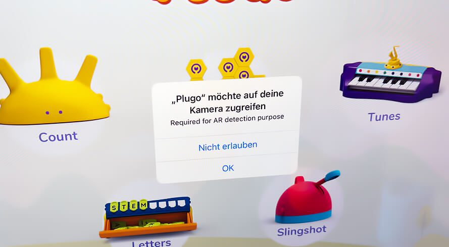 Damit die Plugo App richtig funktionieren kann, benötigt sie Zugriff auf die Kamera.