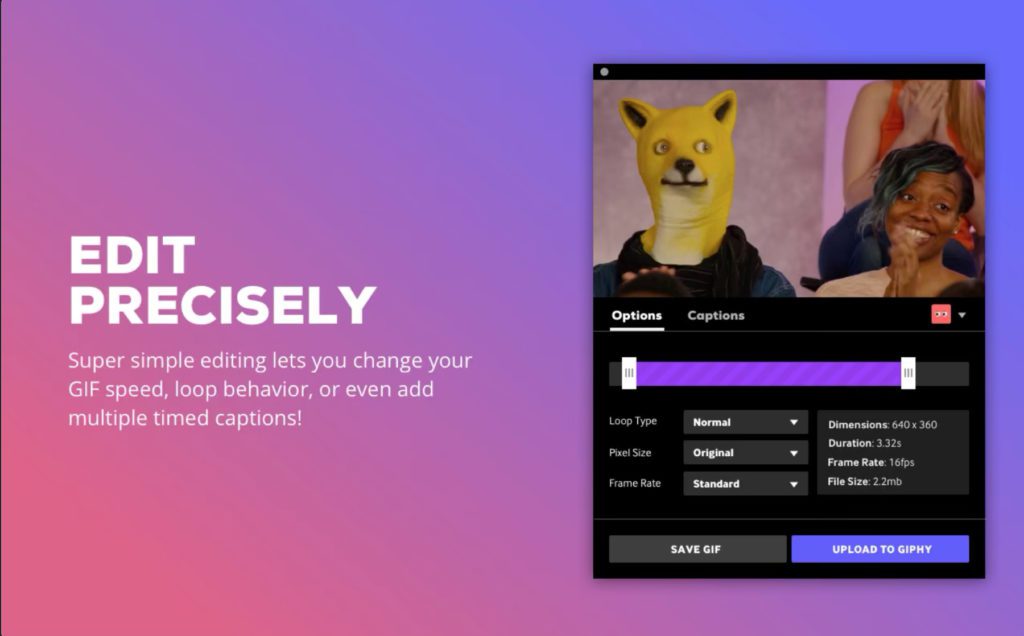 GIPHY Capture ensures that your z. B. can quickly and easily convert screen recordings into GIF files.