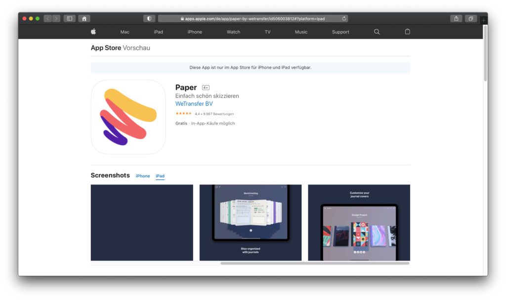 Paper – Dieses Angebot von WeTransfer ist zwar nicht das umfangreichste, bietet aber mit einem kostenlosen Download die Möglichkeit zum unverbindlichen Testen.