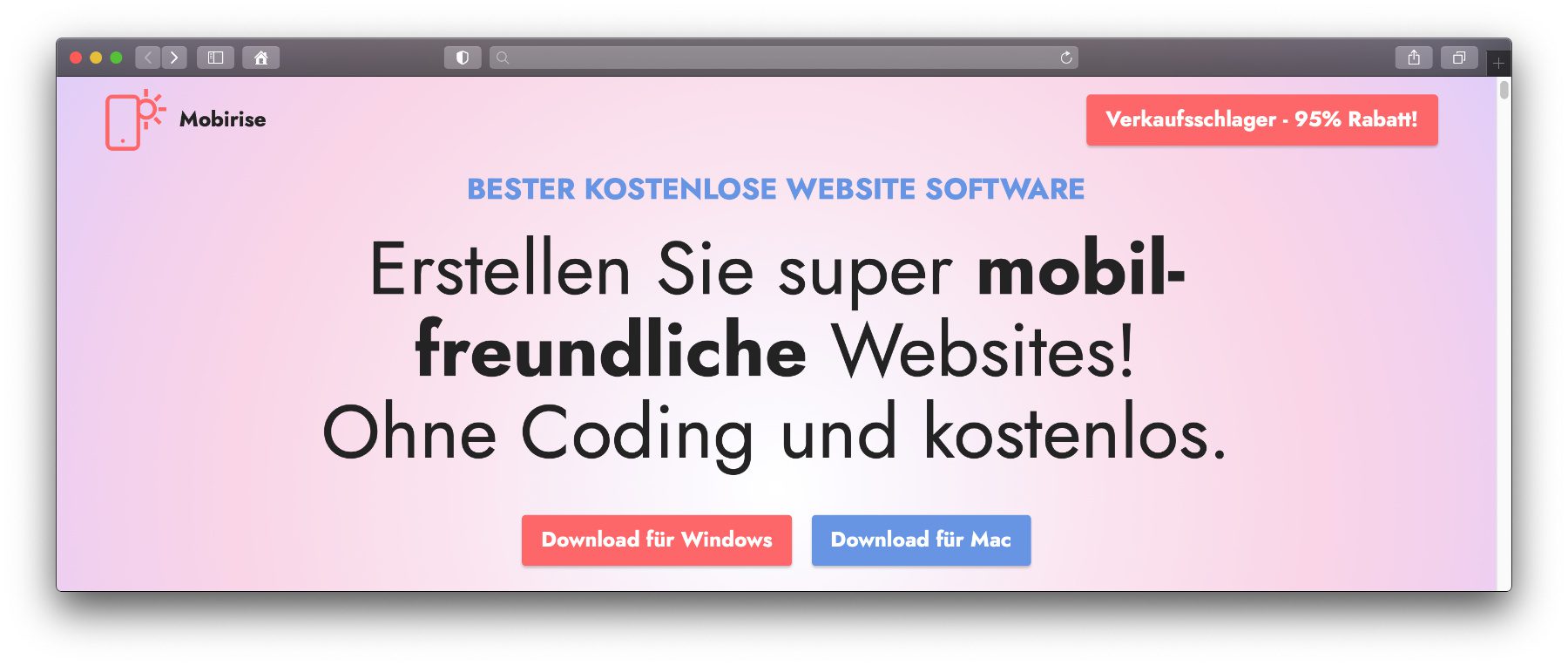 Webseite Erstellen Mit Mobirise Und Fertigen Templates Sir Apfelot