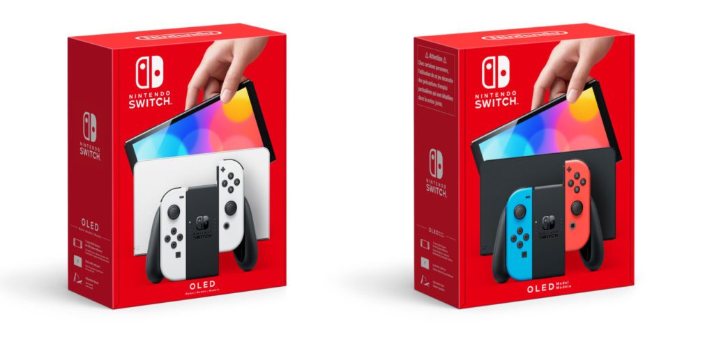 Nintendo Switch und Nintendo Switch Pro-Modell zeigen im Vergleich nicht nur optische Unterschiede der Hardware, sondern auch eine andere Verpackung. Oben seht ihr die zwei Versionen der neuen Konsole in 2021.