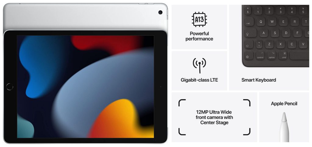 Das Apple iPad 9 aus 2021 könnt ihr bei Amazon mit Prime-Versand bestellen. Dann bekommt ihr als Prime-Mitglieder schnell und einfach das neue Apple-Tablet mit 10,2 Zoll Display und A13 Bionic Chip.
