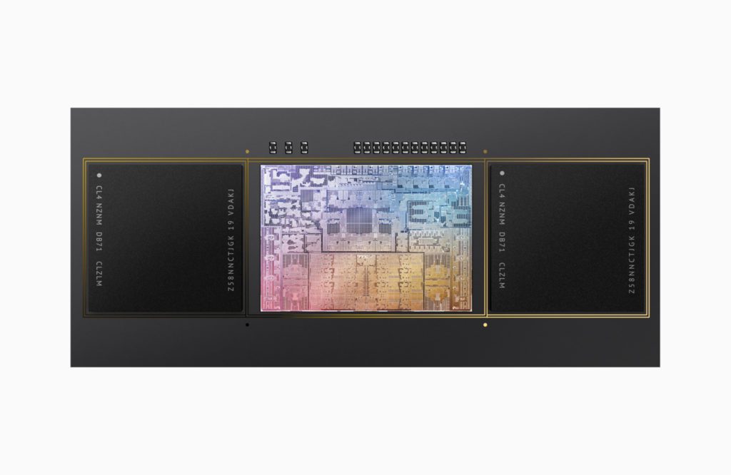 Chip Apple M1 Pro dla MacBooka Pro 2021 oferuje znacznie większą wydajność procesora i grafiki niż chip M1. Dzięki do 32 GB pamięci RAM i 200 GB/s transferu danych świetnie nadaje się do zadań profesjonalnych, które trzeba wykonać w podróży.
