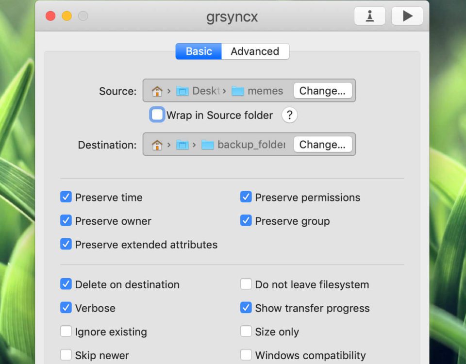 grsyncx – Mac-GUI für rsync