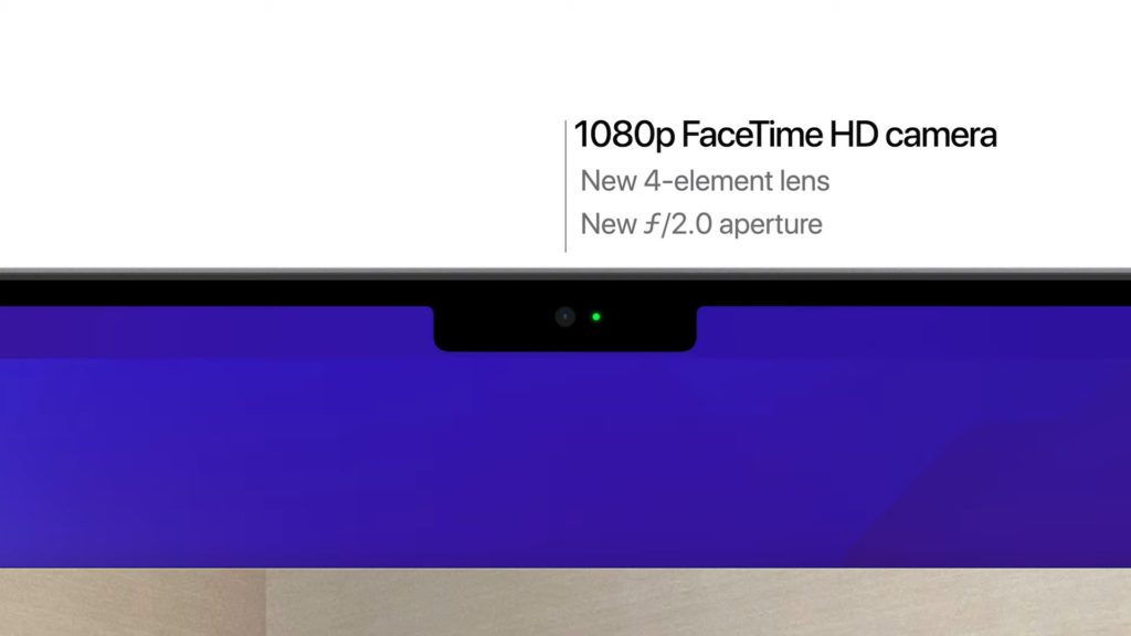 Se mostró la nueva cámara FaceTime de 1080p, pero no se discutió la muesca en la que está incrustada. Se mostró con el entorno más oscuro posible. Un truco que ya conocemos del iPhone.