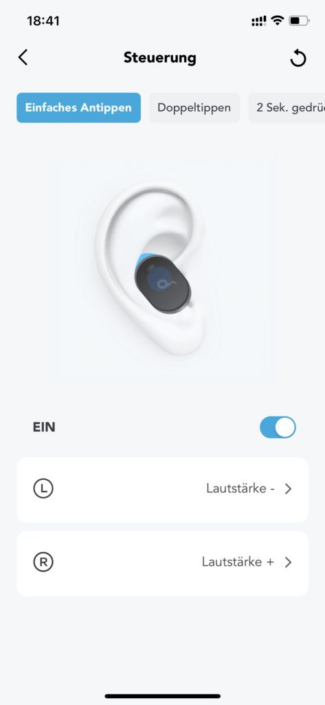 By default, you cannot control the volume on the Soundcore Liberty 3 Pro headphones. But if you use the app, touch inputs can be reassigned. For example, single tap can be set for Volume Up and Volume Down.