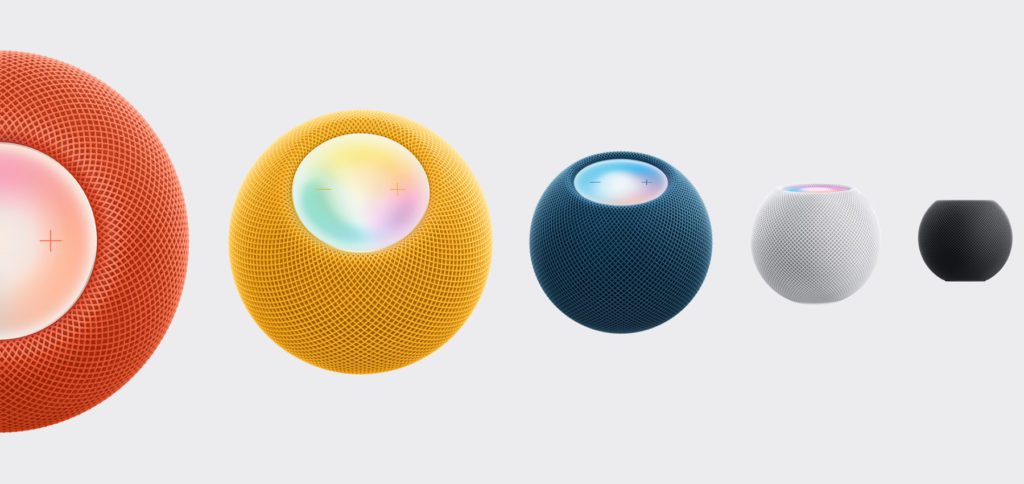 Ab heute gibt es den Apple HomePod mini nicht mehr nur in schwarz und weiß, sondern auch in den Farben orange, gelb und blau – so wie im Rahmen der Oktober-Keynote 2021 vorgestellt.