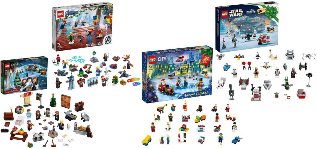 Eine Auswahl der LEGO Adventskalender für 2021 findet ihr hier. Zu Weihnachten können dann LEGO City, Star Wars, Avengers und Harry Potter gespielt werden. In diesem Ratgeber findet ihr jeweils verschiedene Jahrgänge der Vorfreude-Kalender.