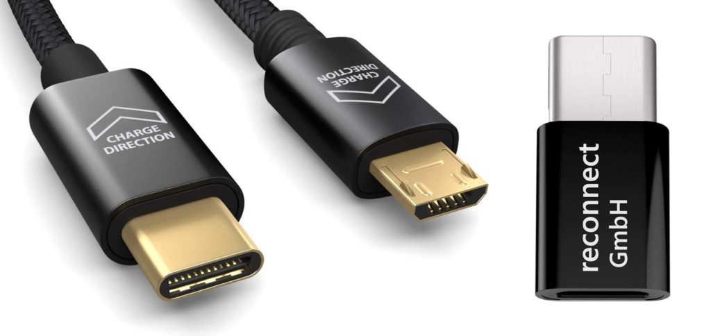 There are various adapters and cables for connecting Micro-USB to USB-C. Do you want to bring a Micro-B plug into a type C socket or connect the two sockets with a cable? The right offers are available for both.
